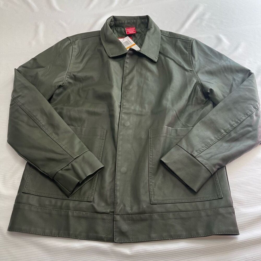 NWT Ring Of Fire Faux Leather Dark Green Jacket Size Small New
